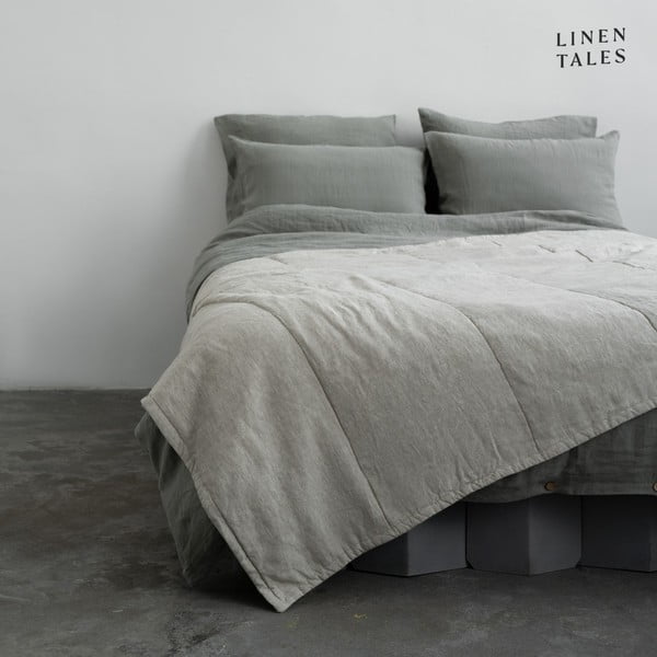 Dygsniuota lovatiesė iš lino natūralios spalvos 220x230 cm Melange – Linen Tales
