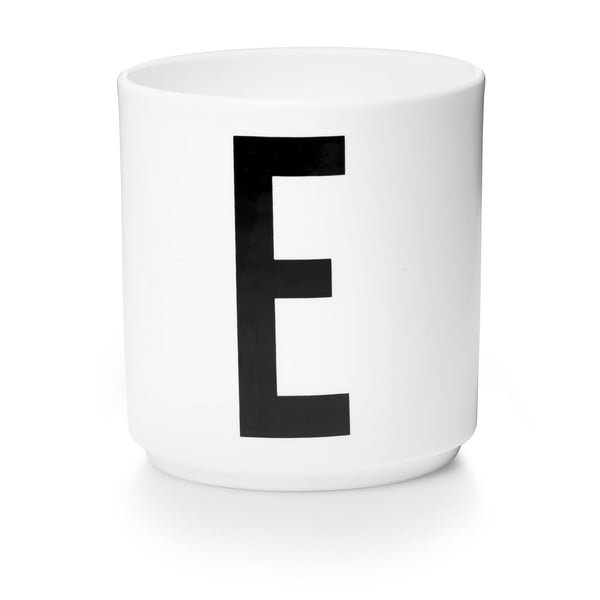 Baltos spalvos porcelianinis puodelis Design Letters Personal E