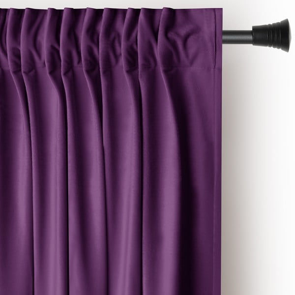 Violetinės spalvos iš velveto pritemdymas (dalinis užtemimas) užuolaida 140x245 cm Pleat – Restilo