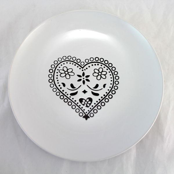 Lėkštės su juoda širdele 19 cm, 2 vnt.-image-1