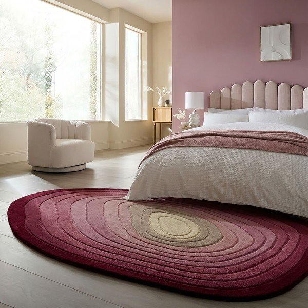 Rankų darbo violetinės spalvos iš vilnos kilimas 200x290 cm Puddle Ombre  – Flair Rugs-image-1