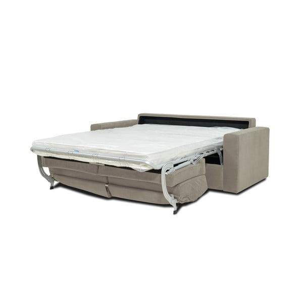 Smėlio spalvos aksominė sofa-lova Scandic Elbeko-image-4