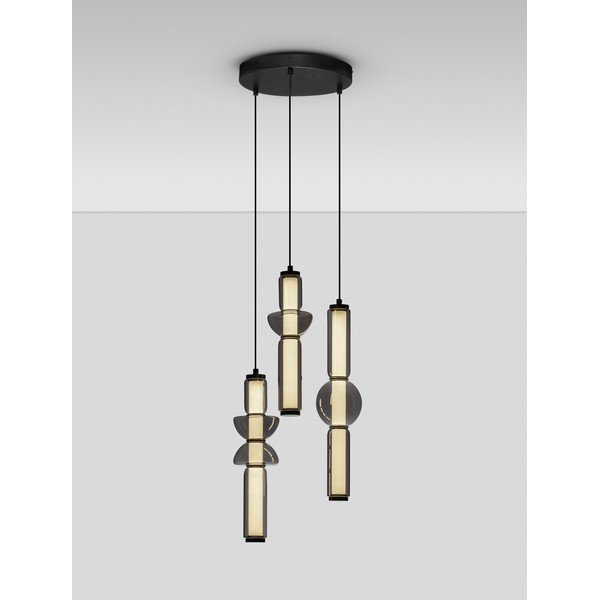 Pilkos spalvos iš stiklo kabantis šviestuvas LED su pritemdymo funkcija ø 38 cm Ulon – Nova Luce-image-4