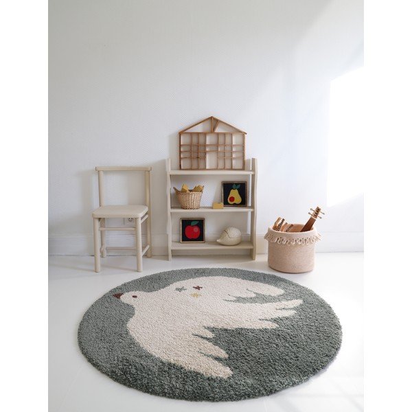 Vaikiškas kilimas šviesiai žalios spalvos ø120 cm Bohemian Bird Aqua – Nattiot-image-3