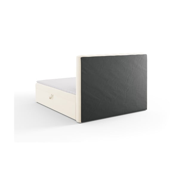 Spyruoklinė lova smėlio spalvos su sandėliavimo vieta 180x200 cm Gina – Milo Casa-image-4