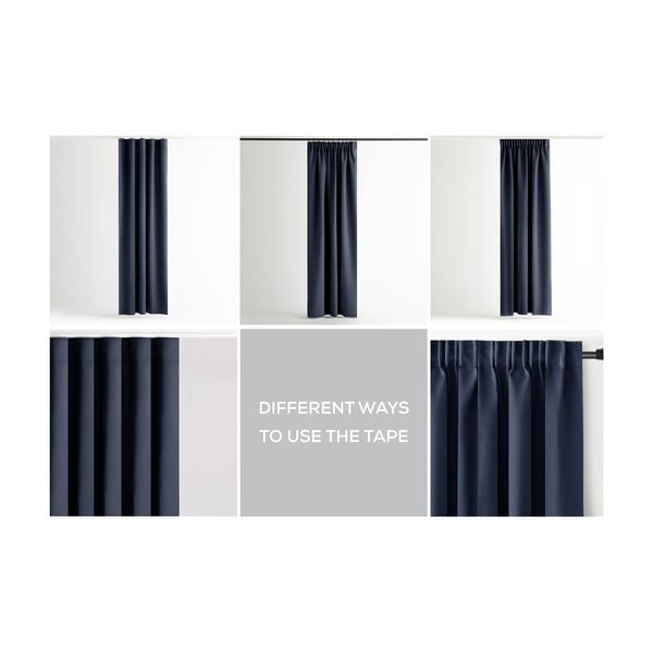 Tamsiai mėlynos spalvos pritemdymas (dalinis užtemimas) užuolaida 140x245 cm Kierra – Restilo-image-3