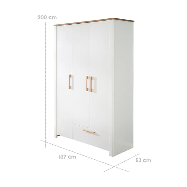 Vaikiška spinta baltos spalvos 139x200 cm Ava – Roba-image-3