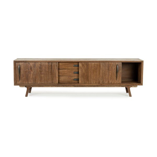 Natūralios spalvos iš mango masyvo TV spintelė 200x60x43 cm Sherman – Bizzotto-image-1