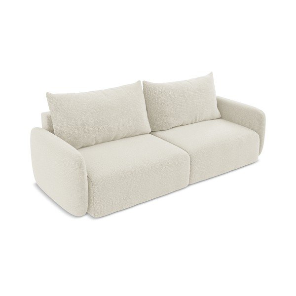 Kreminės spalvos sulankstoma/su sandėliavimo vieta sofa 238 cm Kalena – Makamii-image-3
