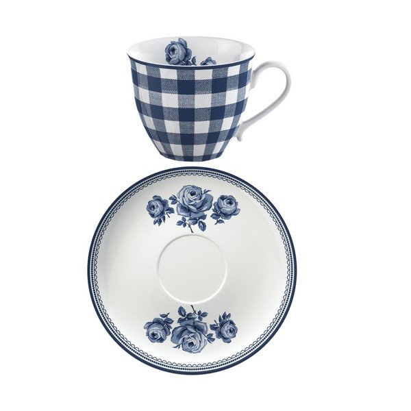 Porcelianinis puodelis su lėkštele "Creative Tops Vintage Indigo", 200 ml-image-1