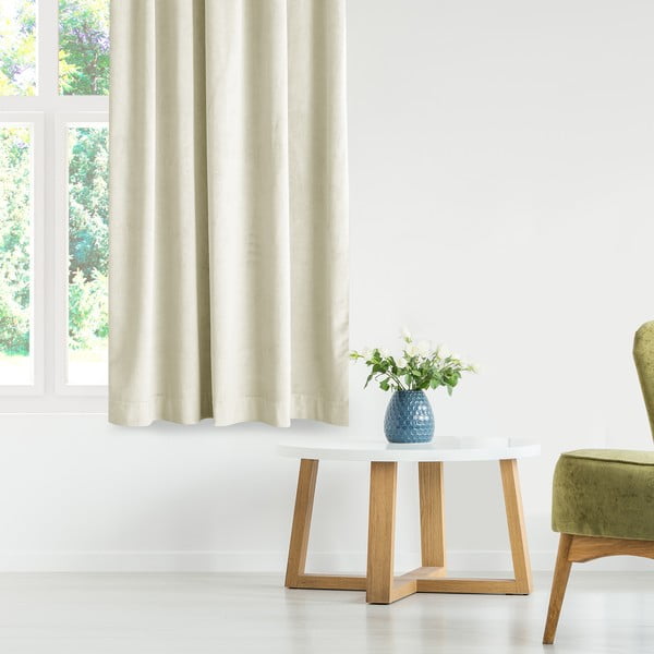 Kreminės spalvos iš velveto pritemdymas (dalinis užtemimas) užuolaida 140x245 cm – Restilo-image-4