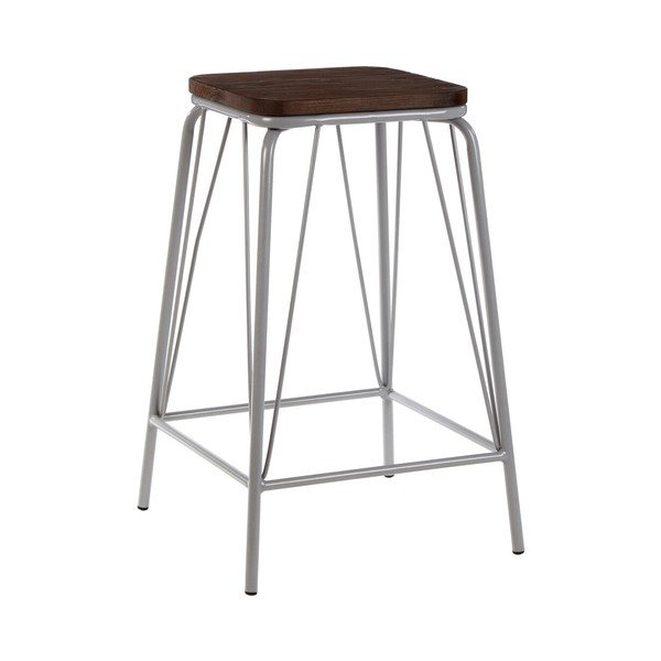 Pilkos spalvos/tamsios natūralios spalvos iš guobos masyvo taburetė District – Premier Housewares