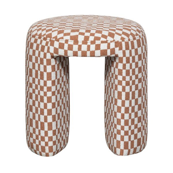 Oranžinės spalvos taburetė iš audinio  Charlie – WOOOD