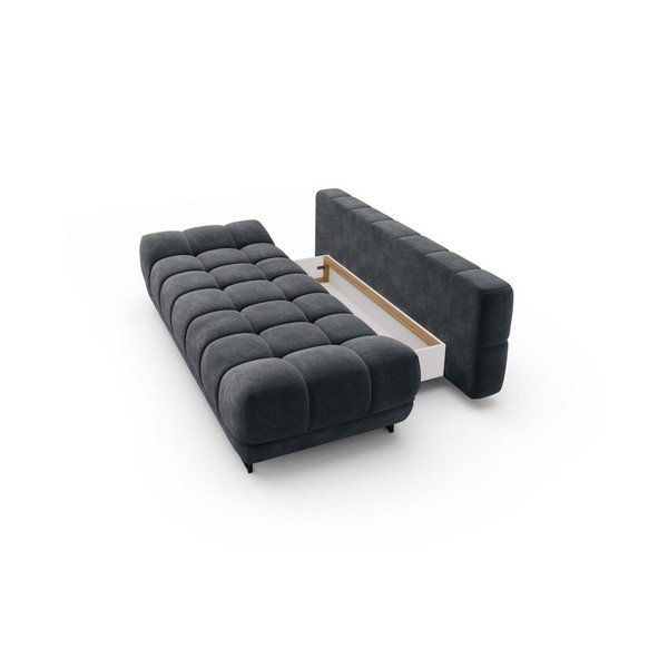 Tamsiai pilka trivietė sofa-lova su aksomo apmušalais Windsor & Co Sofas Cirrus-image-4