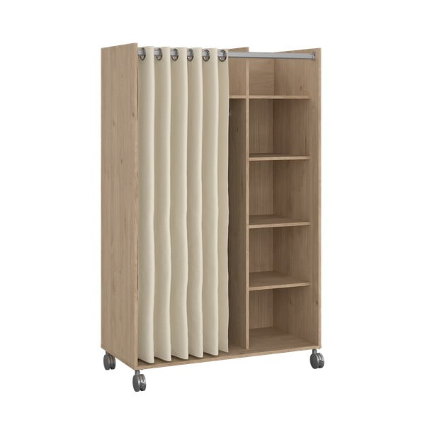 Drabužių spinta smėlio spalvos/natūralios spalvos iš ąžuolo 100x160 cm Kit – Tvilum-image-1