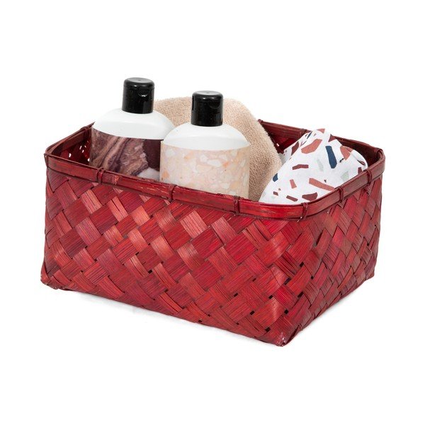 Raudonas bambukinis krepšys Compactor Hanoi, 30 x 23 cm-image-1