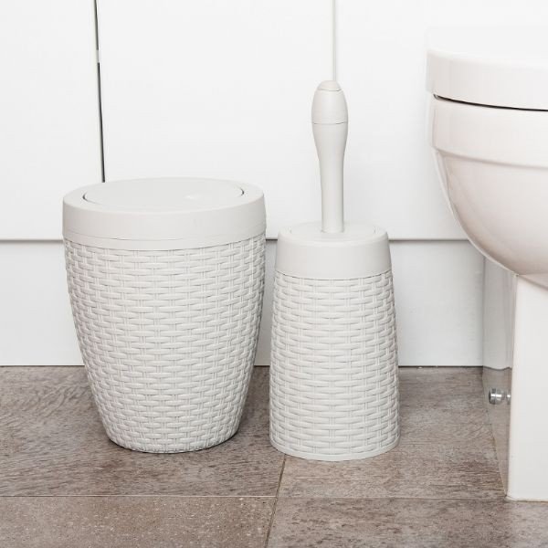 Kreminės spalvos krepšys skalbiniams Addis Rattan Bath Bin Calico, 5 l-image-1