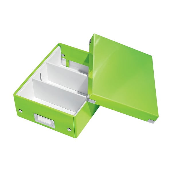 Žalios spalvos dėžutė su organizatoriumi Click&Store - Leitz