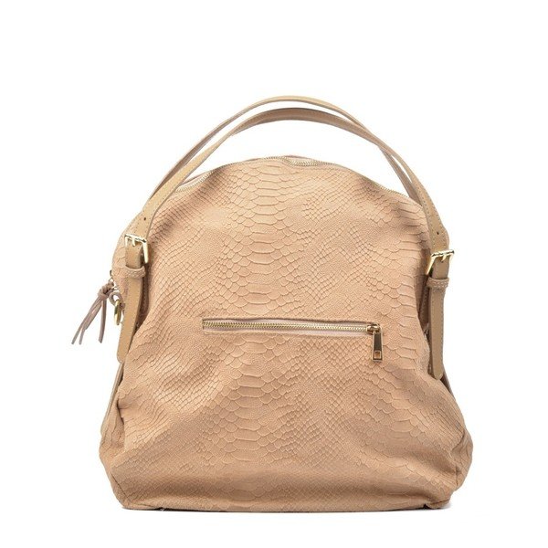 Smėlio spalvos odinė rankinė Carla Ferreri Hobo-image-1