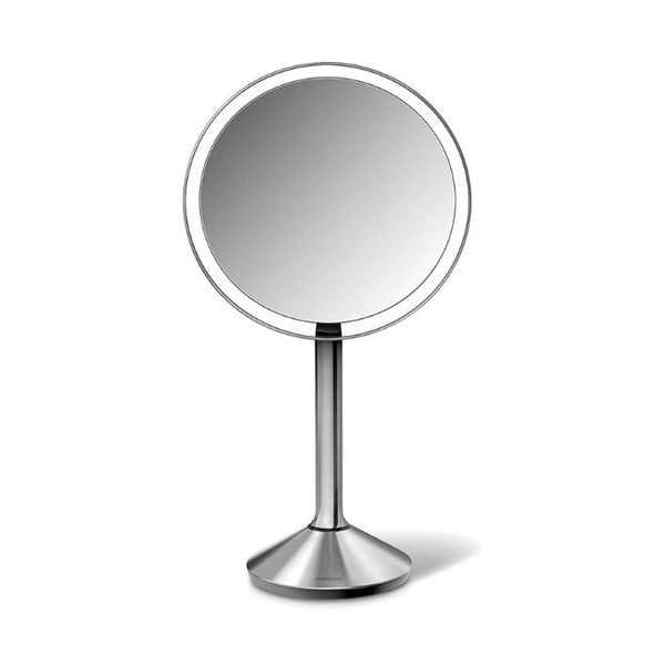 Sidabrinis kosmetinis veidrodis su šviesa simplehuman jutiklis