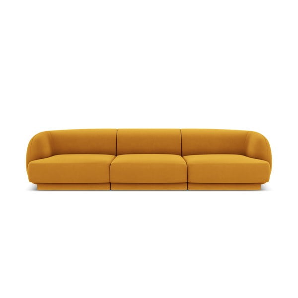 Sofa garstyčių spalvos iš velveto 259 cm Miley  – Micadoni Home