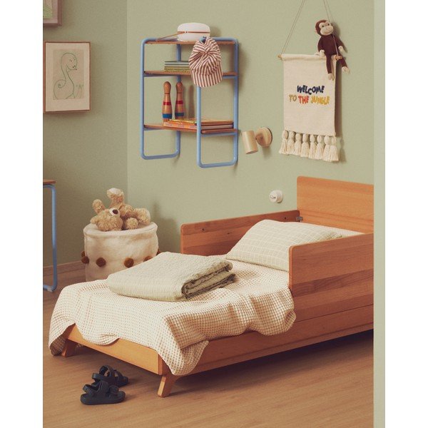 Šviesiai žalios spalvos iš žakardo vaikiškas pledas 130x170 cm Tivaro – Kave Home-image-2