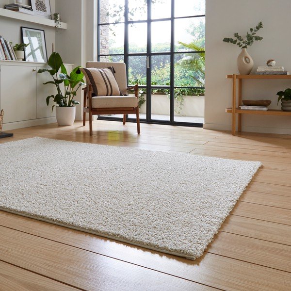 Skalbiamas iš perdirbto pluošto kilimas kreminės spalvos 80x150 cm Bali – Think Rugs-image-2
