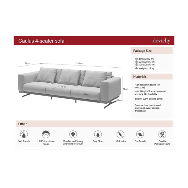 Šviesiai pilka sofa Devichy Caulus-image-4