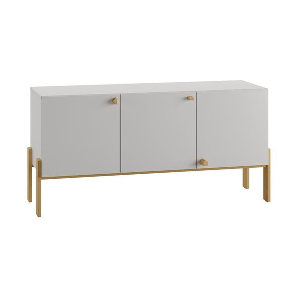 Šviesiai pilka žema vaikiška komoda 150x50 cm Cube - Pinio-image-3