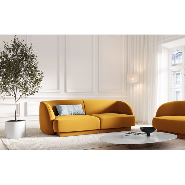 Sofa garstyčių spalvos iš velveto 184 cm Miley  – Micadoni Home-image-1