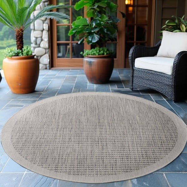 Apvalios formos lauko kilimas pilkos spalvos ø 120 cm Giza – Ayyildiz Carpets-image-1