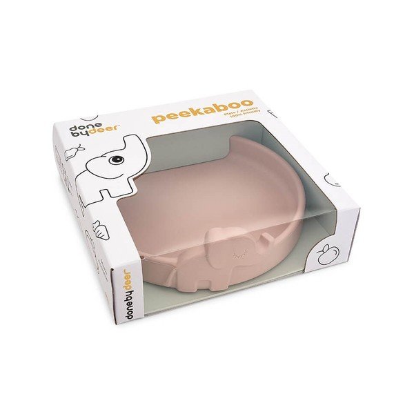 Rožinė silikoninė lėkštė kūdikiams ø 16 cm Elphee - Done by Deer-image-2