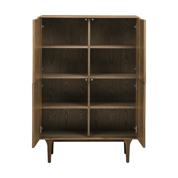 Tamsiai rudos spalvos spintelė iš ąžuolo 100x140x40 cm Darwin – House Nordic-image-3