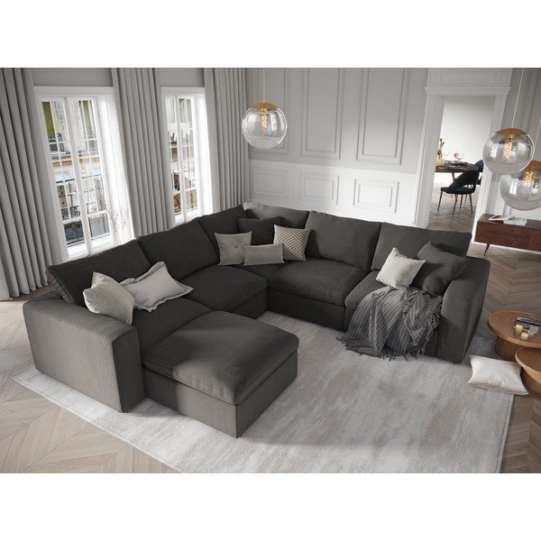 Tamsiai ruda apverčiama kampinė modulinės sofos dalis Windsor & Co Sofas Galaxy-image-4