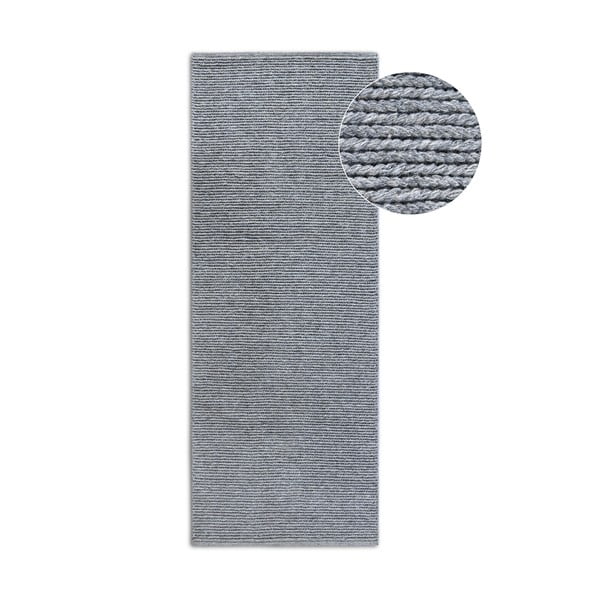 Rankų darbo iš vilnos kilimas pilkos spalvos 80x200 cm Francois – Villeroy&Boch