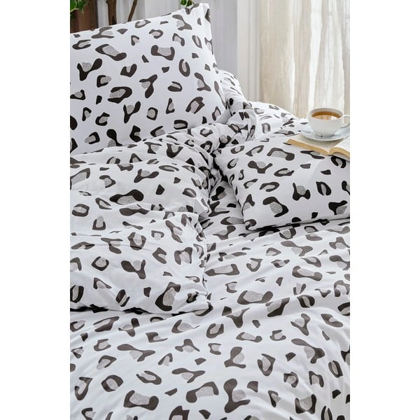 Baltos spalvos/pilkos spalvos viengulė/itin ilga patalynė su paklode/3 dalių 160x220 cm Modern – Mila Home-image-2