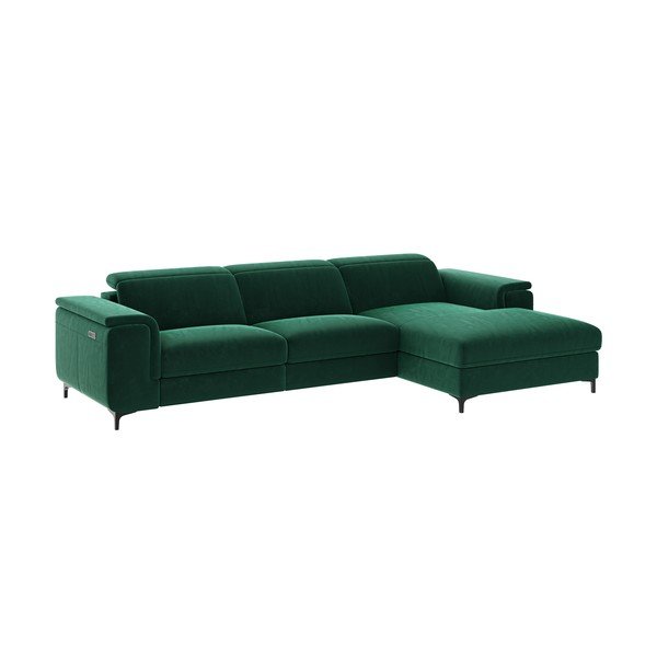 Kampinė sofa tamsiai žalios spalvos iš velveto (su dešiniuoju kampu) Brito – MESONICA-image-4