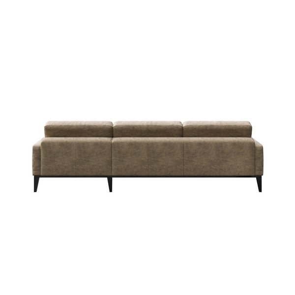 Smėlio spalvos odinė kampinė sofa MESONICA Musso Tufted, kairysis kampas-image-3