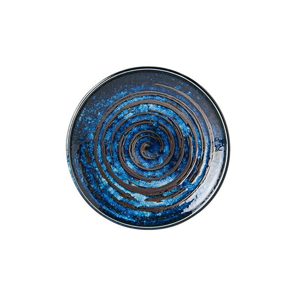 Mėlyna keraminė lėkštė MIJ Copper Swirl, ø 17 cm