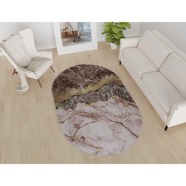 Skalbiamas kilimas rudos spalvos/auksinės spalvos 120x180 cm – Vitaus-image-1