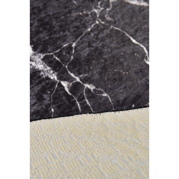Juodos spalvos vonios kilimėlis ø 100 cm Marble – Foutastic-image-2
