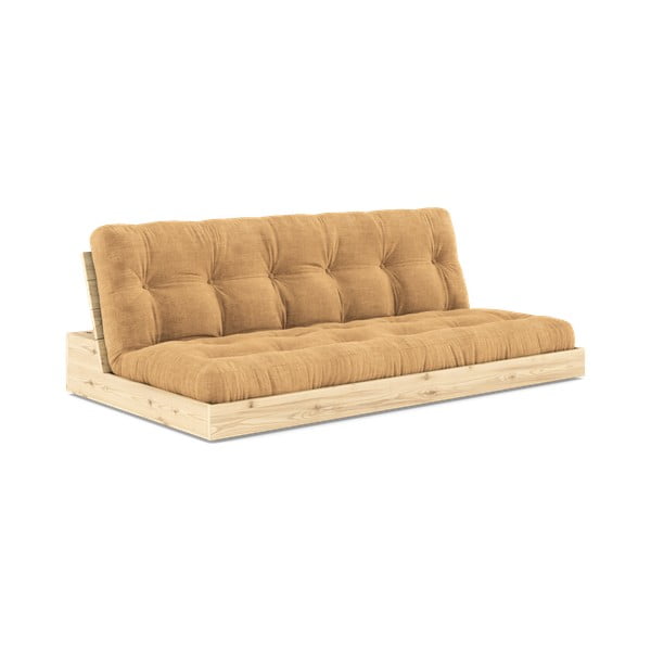 Sulankstoma sofa iš kordinio velveto garstyčių spalvos/šviesiai rudos spalvos 196 cm Base – Karup Design