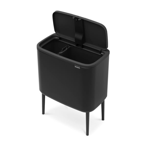 Iš plieno šiukšliadėžė matinės juodos spalvos rūšiavimui/galima atidaryti palietus 34 l Bo Touch Bin – Brabantia