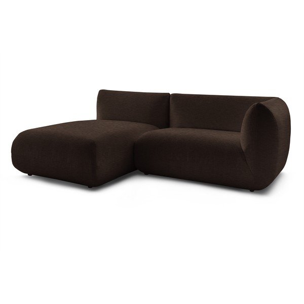 Tamsiai ruda velvetinė kampinė sofa (kairysis kampas) Lecomte - Bobochic Paris-image-3