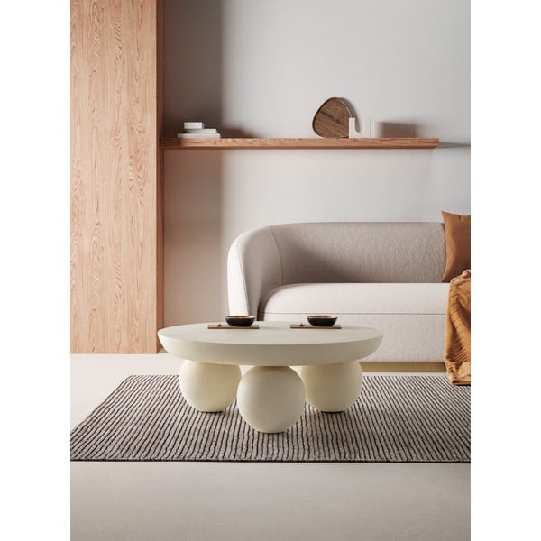 Smėlio spalvos iš mango masyvo apvalios formos kavos staliukas ø 90 cm Ailen – MOME-image-1