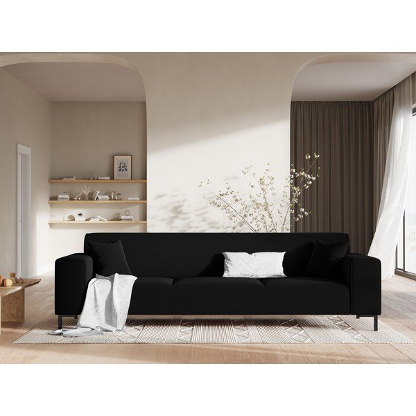 Juoda aksominė sofa Cosmopolitan Design Siena-image-1