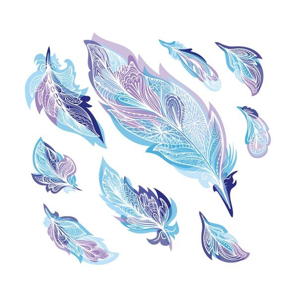 9 "Ambiance Boho Feathers" lipdukų rinkinys-image-2