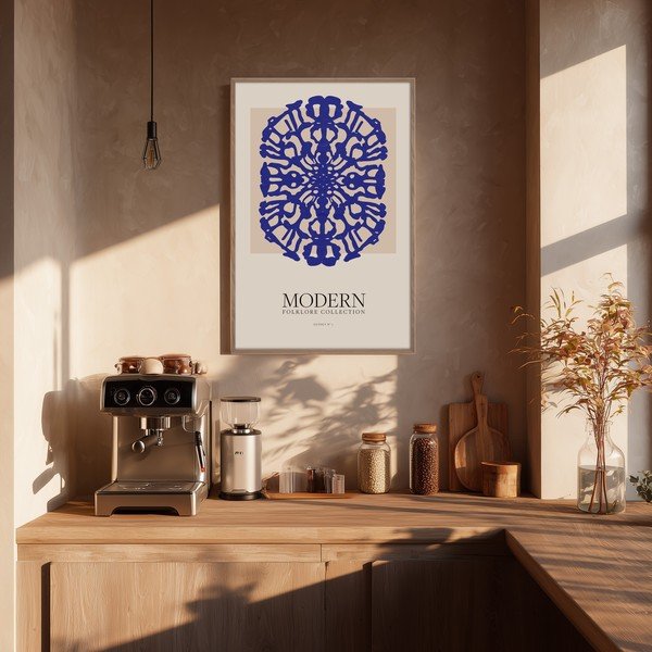 Spausdintas paveikslas su rėmeliu 60x90 cm Blue Folklore – Styler-image-1