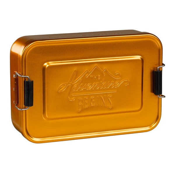"Gentlemen's Hardware" aukso alavo aliuminio užkandžių dėžutė, 120 x 101 x 30 mm