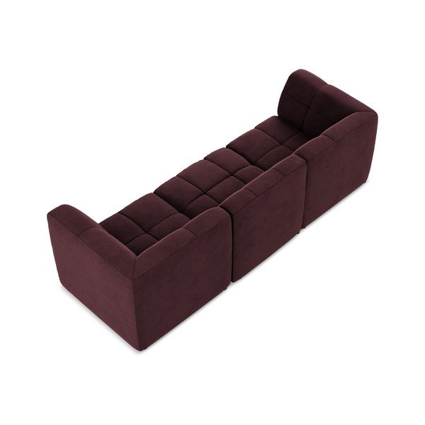 Bordo spalvos sofa iš velveto 255 cm Aloha – Makamii-image-4